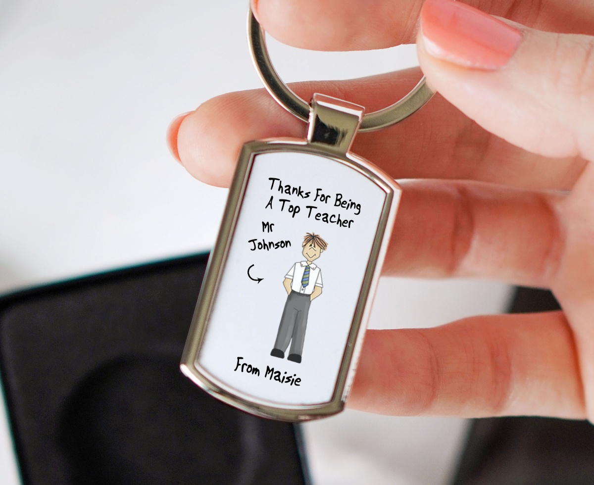 Thank You Teacher Gift Keyring Personalised Teacher Gift End Of Year Keyring maisiemoogifts